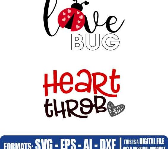 Love bug and heart throb - valentine