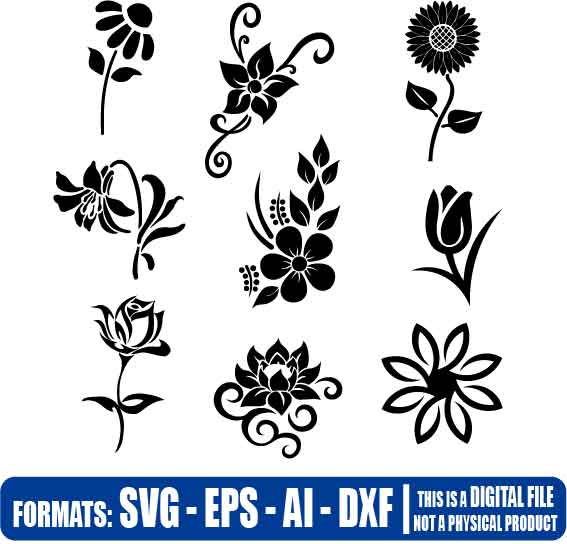 Flowers bundle svg