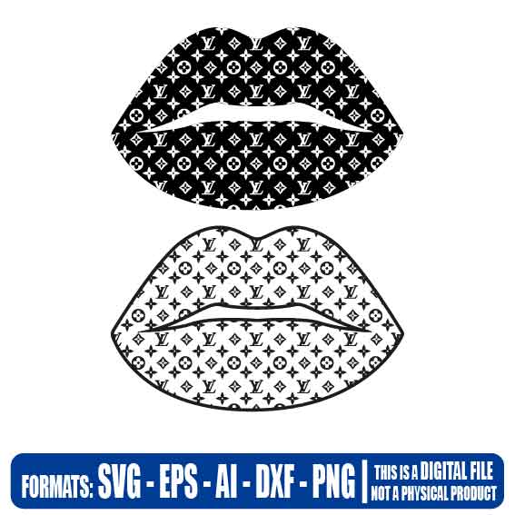 Louis vuitton lip fashion - svg, dxf, eps, ai, cricut, silhouette, plotter, vinyl, decal, sticker, vintage, retro, tshirt