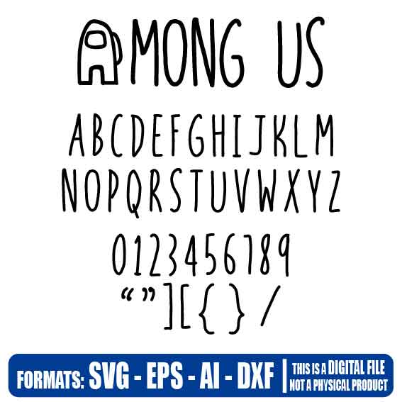 AMONG US ABECEDARY ALPHABET, Multipurpose, svg, cut, dxf, eps, ai, cricut, silhouette, plotter, vinyl, decal, sticker, wall decor, tshirt