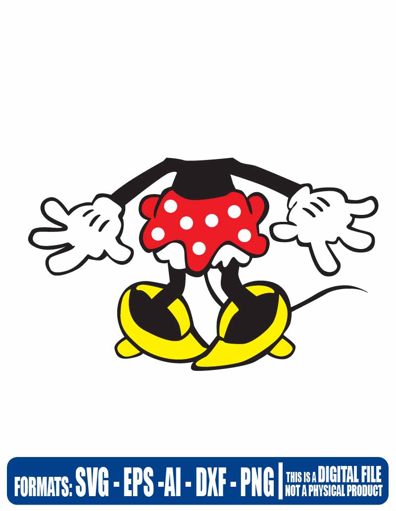Minnie body, mickey, disney, Multipurpose, svg, cut, dxf, eps, ai, cricut, silhouette, plotter, vinyl, decal, sticker, wall decor, tshirt, Cricut Cutting Machine