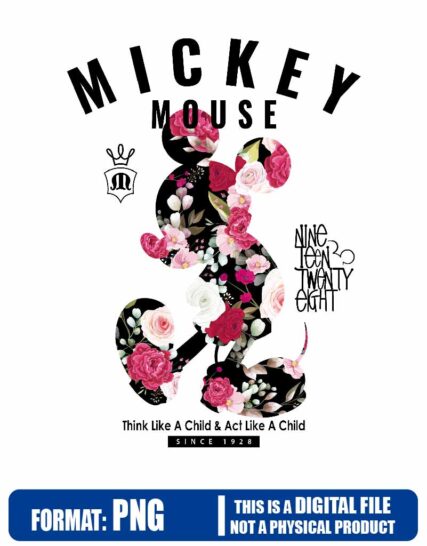 Mickey mouse flowers, mickey, disney, minnie, walt disney, High Resolution, PNG, clip art, sublimation, instant download, High Resolution, printable, t-shirt shirt file art, print art