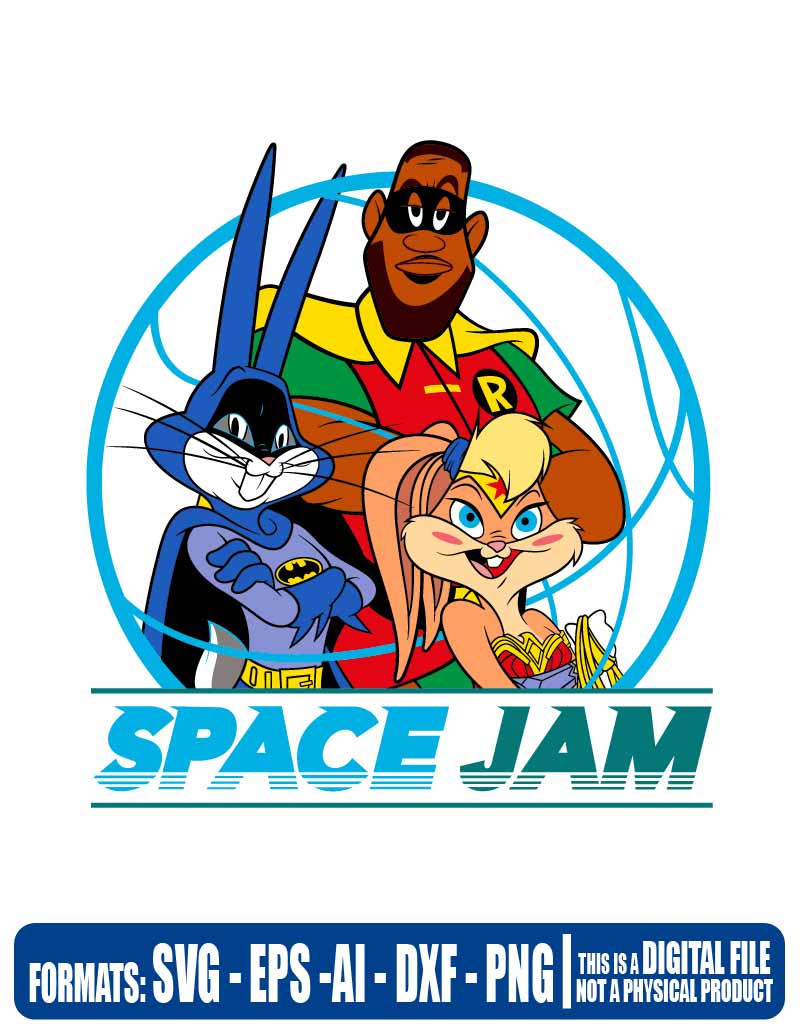 Space jam batman, robin and wonder woman, Multipurpose, svg, cut, dxf, eps, ai, cricut, silhouette, plotter, vinyl, decal, sticker, wall decor, tshirt, Cricut Cutting Machine