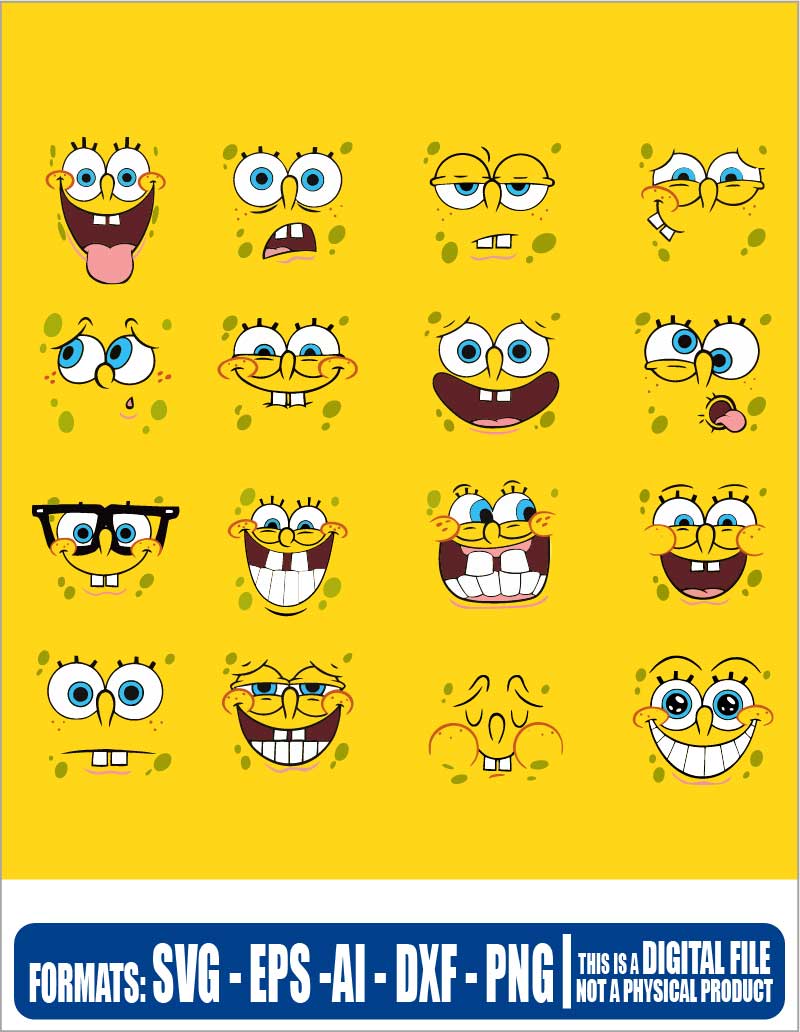 Spongebob, bob, patricio, bob esponja, Multipurpose, svg, cut, dxf, eps, ai, cricut, silhouette, plotter, vinyl, decal, sticker, wall decor, tshirt, Cricut Cutting Machine