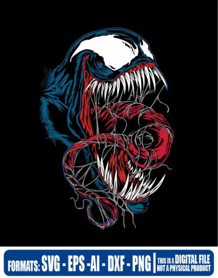 Venom 1, marvel, spiderman, Multipurpose, svg, cut, dxf, eps, ai, cricut, silhouette, plotter, vinyl, decal, sticker, wall decor, tshirt, Cricut Cutting Machine