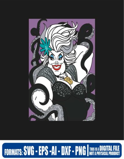 Disney The Sea Witch Vanessa Ursula sexy, the little Mermaid, cricut, eps, svg, pdf, png, file cut, t-shirt, file art, Multipurpose, svg, cut, dxf, eps, ai, cricut, silhouette, plotter, vinyl, decal, sticker, wall decor, tshirt, Cricut Cutting Machine