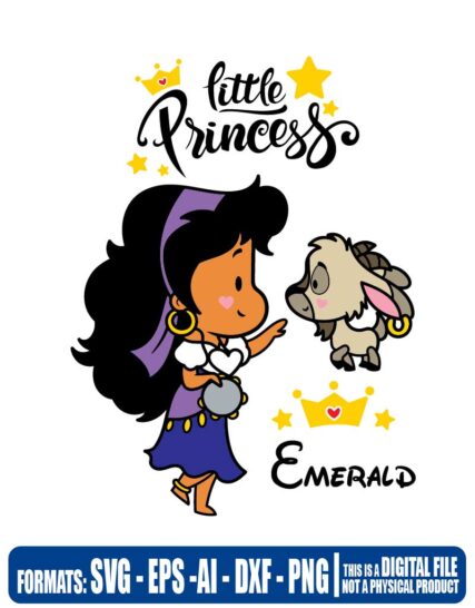 Little princess emerald, disney, cricut, eps, svg, pdf, png, file cut, t-shirt, file art, Multipurpose, svg, cut, dxf, eps, ai, cricut, silhouette, plotter, vinyl, decal, sticker, wall decor, tshirt, Cricut Cutting Machine
