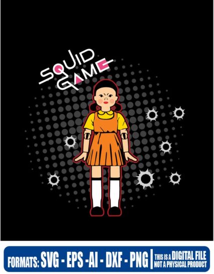 Squid game doll, doll, squid game, squid game 456, 456, netflix, cricut, eps, svg, pdf, png, file cut, t-shirt, file art, Multipurpose, svg, cut, dxf, eps, ai, cricut, silhouette, plotter, vinyl, decal, sticker, wall decor, tshirt, Cricut Cutting Machine