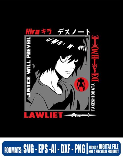 Death note kira Light Yagami, death note, kira, anime, Trending, cricut, eps, svg, pdf, png, file cut, t-shirt, file art, Multipurpose, svg, cut, dxf, eps, ai, cricut, silhouette, plotter, vinyl, decal, sticker, wall decor, tshirt, Cricut Cutting Machine, chucky 2021