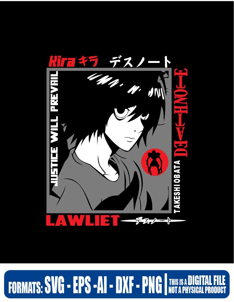 Death note kira Light Yagami, death note, kira, anime, Trending, cricut, eps, svg, pdf, png, file cut, t-shirt, file art, Multipurpose, svg, cut, dxf, eps, ai, cricut, silhouette, plotter, vinyl, decal, sticker, wall decor, tshirt, Cricut Cutting Machine, chucky 2021