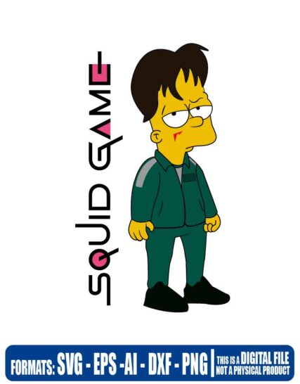 Squid game bart the simpsons, squid game, squid game 456, 456, netflix, cricut, eps, svg, pdf, png, file cut, t-shirt, file art, Multipurpose, svg, cut, dxf, eps, ai, cricut, silhouette, plotter, vinyl, decal, sticker, wall decor, tshirt, Cricut Cutting Machine