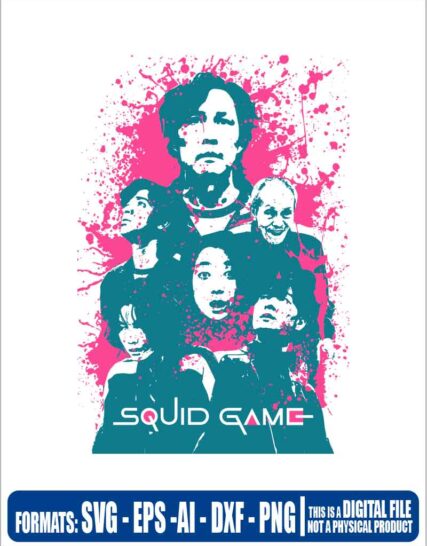 Squid game splash, squid game, squid game 456, 456, netflix, cricut, eps, svg, pdf, png, file cut, t-shirt, file art, Multipurpose, svg, cut, dxf, eps, ai, cricut, silhouette, plotter, vinyl, decal, sticker, wall decor, tshirt, Cricut Cutting Machine