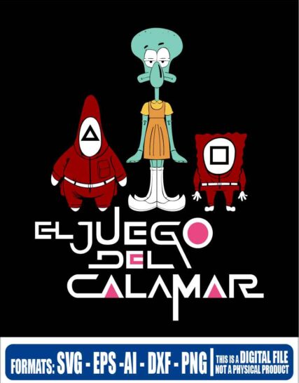 Squid game sponge bob, squid game, squid game 456, 456, netflix, cricut, eps, svg, pdf, png, file cut, t-shirt, file art, Multipurpose, svg, cut, dxf, eps, ai, cricut, silhouette, plotter, vinyl, decal, sticker, wall decor, tshirt, Cricut Cutting Machine