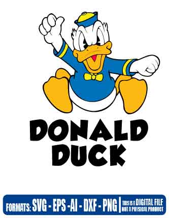 Donald duck, donald yelling, disney, mickey, cricut, eps, svg, pdf, png, file cut, t-shirt, file art, Multipurpose, svg, cut, dxf, eps, ai, cricut, silhouette, plotter, vinyl, decal, sticker, wall decor, tshirt, Cricut Cutting Machine