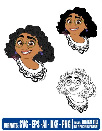 Encanto Mirabel head, encanto svg, disney, mirabel, cricut, eps, svg, pdf, png, file cut, t-shirt, file art, Multipurpose, svg, cut, dxf, eps, ai, cricut, silhouette, plotter, vinyl, decal, sticker, wall decor, tshirt, Cricut Cutting Machine