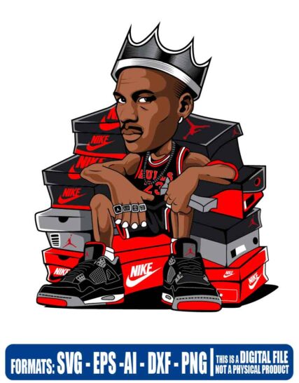Jordan king nike, nike, jordan, cricut, eps, svg, pdf, png, file cut, t-shirt, file art, Multipurpose, svg, cut, dxf, eps, ai, cricut, silhouette, plotter, vinyl, decal, sticker, wall decor, tshirt, Cricut Cutting Machine