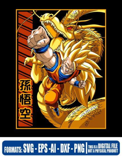 Dragon ball goku and shen long, goku, dragon ball, cricut, eps, svg, pdf, png, la patrulla roja, file cut, t-shirt, file art, Multipurpose, svg, cut, dxf, eps, ai, cricut, silhouette, plotter, vinyl, decal, sticker, wall decor, tshirt, Cricut Cutting Machine