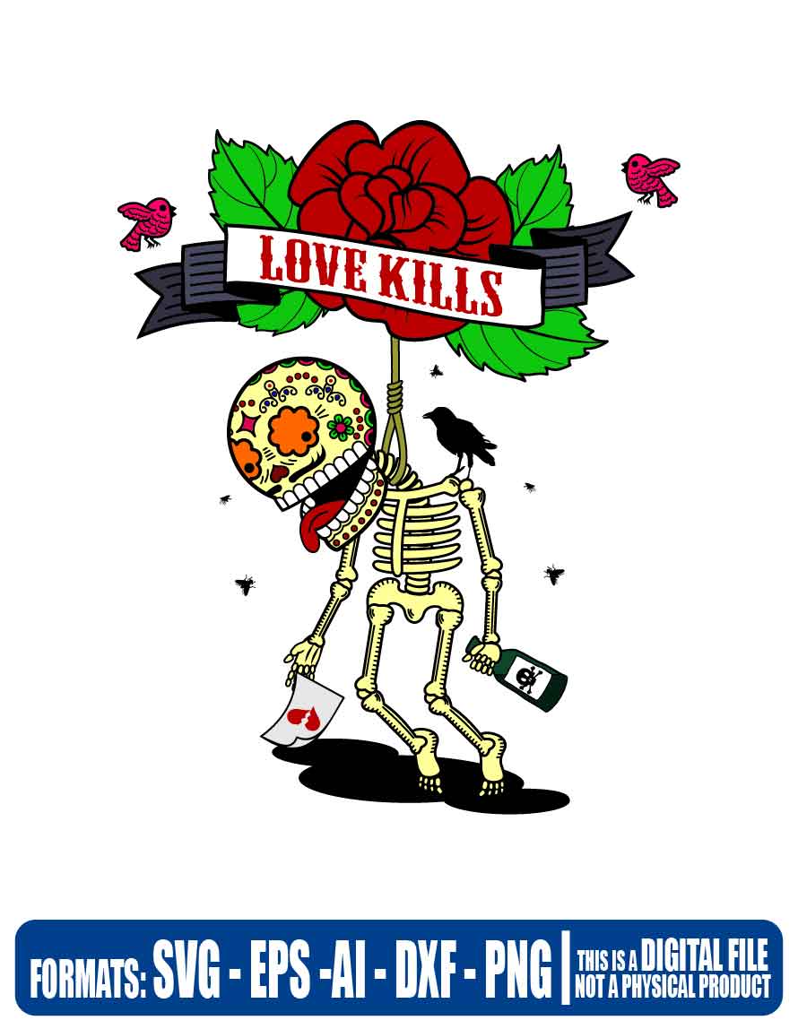 Valentine day love kills, love, valentine day, cricut, eps, svg, pdf, png, file cut, t-shirt, file art, Multipurpose, svg, cut, dxf, eps, ai, cricut, 14 de febrerosilhouette, plotter, vinyl, decal, sticker, wall decor, tshirt, Cricut Cutting Machine, pareja, san valentin, amor $2.00