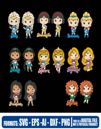 Sailor moon princess disney, luna, serena, Usagi Tsukino, svg, cricut, eps, svg, pdf, png, file cut, t-shirt, file art, Multipurpose, svg, cut, dxf, eps, ai, cricut, silhouette, plotter, vinyl, decal, sticker, wall decor, tshirt, Cricut Cutting Machine, Scalable Vector Graphics