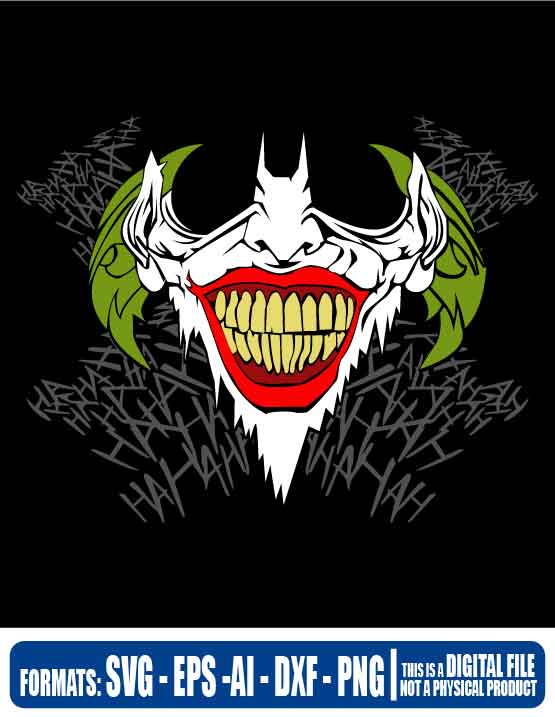 Batman joker, comic, joker, svg, cricut, eps, svg, pdf, png, file cut, t-shirt, file art, Multipurpose, svg, cut, dxf, eps, ai, cricut, silhouette, plotter, vinyl, decal, sticker, wall decor, tshirt, Cricut Cutting Machine, Scalable Vector Graphics