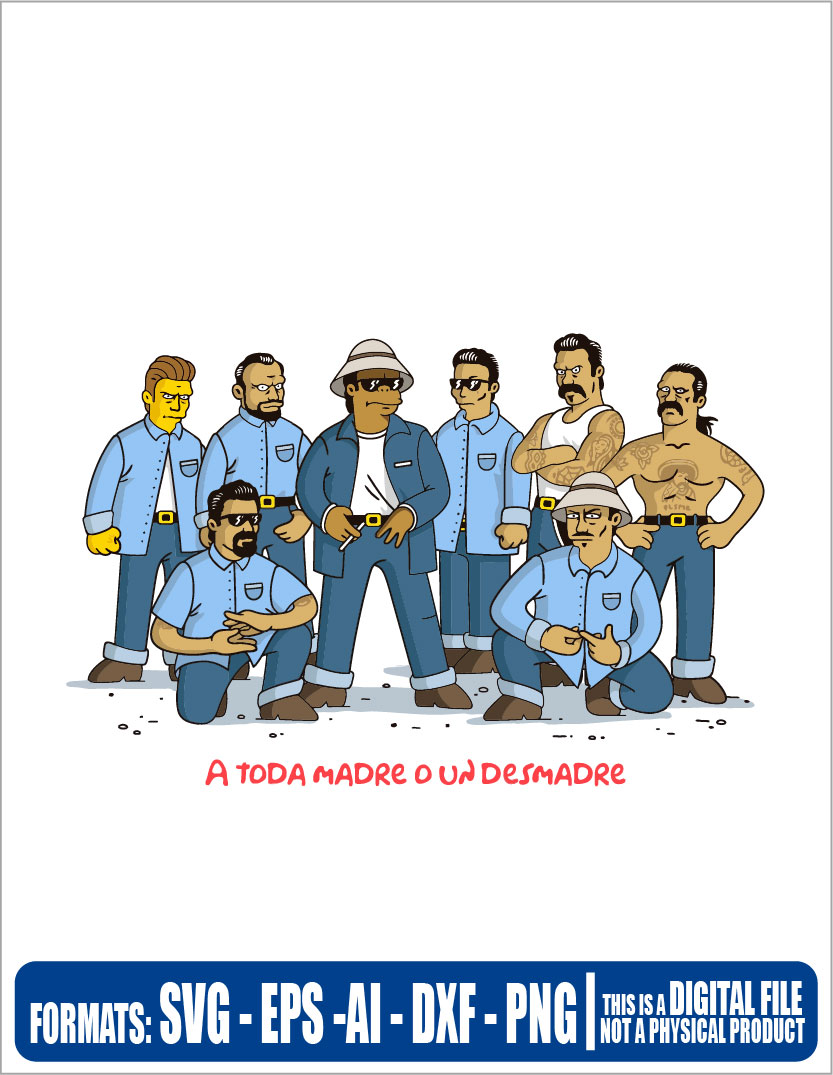Los simpsons a toda madre o un desmadre sangre por sangre, svg, cricut, eps, svg, pdf, png, file cut, t-shirt, file art, Multipurpose, svg, cut, dxf, eps, ai, cricut, silhouette, plotter, vinyl, decal, sticker, wall decor, tshirt, Cricut Cutting Machine, Scalable Vector Graphics