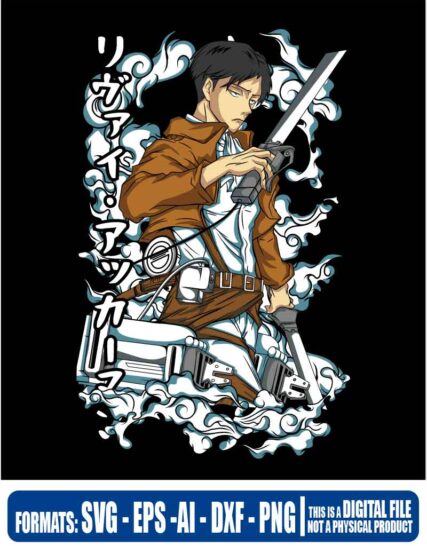 Ataque de titanes Levi espada, anime, Attack on titan, svg, cricut, eps, svg, pdf, png, file cut, t-shirt, file art, Multipurpose, svg, cut, dxf, eps, ai, cricut, silhouette, plotter, vinyl, decal, sticker, wall decor, tshirt, Cricut Cutting Machine, Scalable Vector Graphics