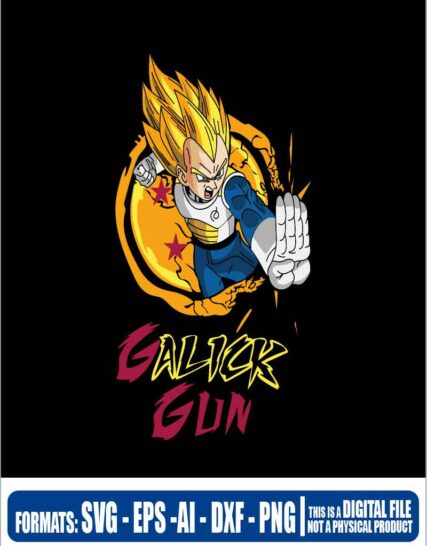 Dragon ball galick gun vegeta, svg, cricut, eps, svg, pdf, png, file cut, t-shirt, file art, Multipurpose, svg, cut, dxf, eps, ai, cricut, silhouette, plotter, vinyl, decal, sticker, wall decor, tshirt, Cricut Cutting Machine, Scalable Vector Graphics