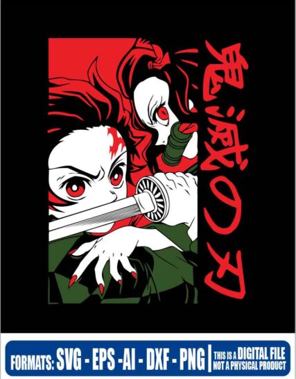 Demon slayer  kimetsu no yaiba tanjiro  nezuko tanjiro faces, anime, svg, cricut, eps, svg, pdf, png, file cut, t-shirt, file art, Multipurpose, svg, cut, dxf, eps, ai, cricut, silhouette, plotter, vinyl, decal, sticker, wall decor, tshirt, Cricut Cutting Machine, Scalable Vector Graphics