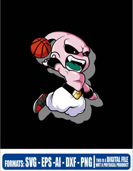 Dragon ball majin boo basketball, goku, anime, eps, svg, pdf, png, file cut, t-shirt, file art, Multipurpose, svg, cut, dxf, eps, ai, cricut, silhouette, plotter, vinyl, decal, sticker, wall decor, tshirt, Cricut Cutting Machine