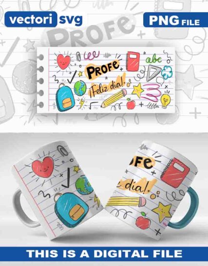 dia del maestro feliz dia profe taza, profesor, svg, cricut, eps, svg, pdf, png, file cut, t-shirt, file art, Multipurpose, svg, cut, dxf, eps, ai, cricut, silhouette, plotter, vinyl, decal, sticker, wall decor, tshirt, Cricut Cutting Machine, Scalable Vector Graphics