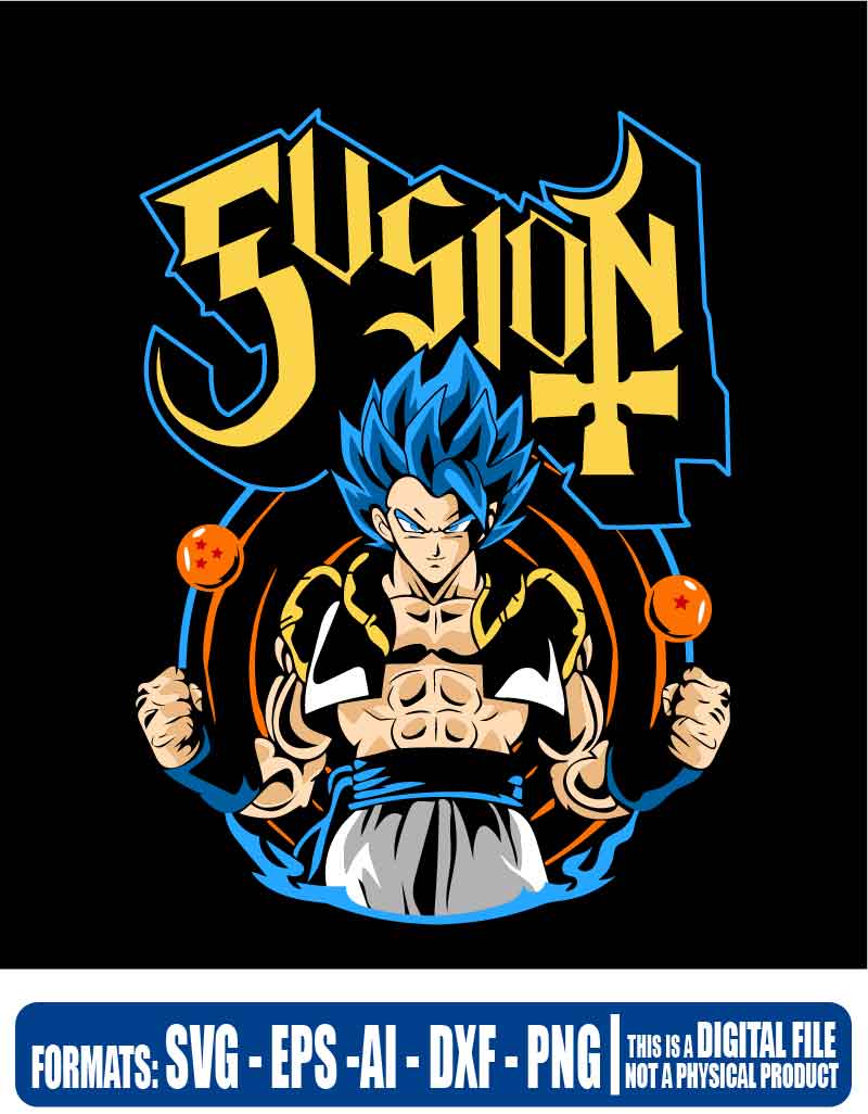 Dragon ball fusion goku, anime, svg, cricut, eps, svg, pdf, png, file cut, t-shirt, file art, Multipurpose, svg, cut, dxf, eps, ai, cricut, silhouette, plotter, vinyl, decal, sticker, wall decor, tshirt, Cricut Cutting Machine, Scalable Vector Graphics