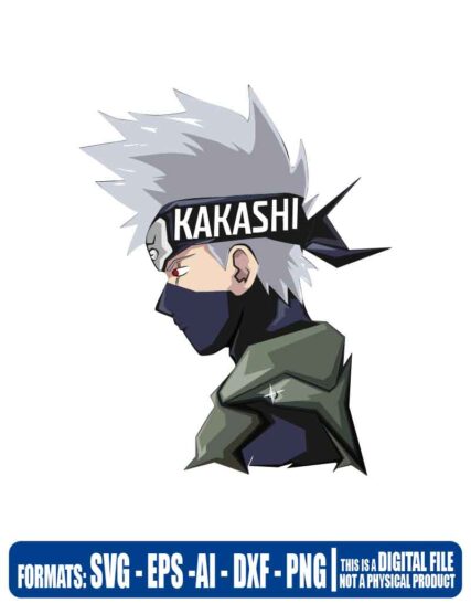 Naruto kakashi face, anime, svg, cricut, eps, svg, pdf, png, file cut, t-shirt, file art, Multipurpose, svg, cut, dxf, eps, ai, cricut, silhouette, plotter, vinyl, decal, sticker, wall decor, tshirt, Cricut Cutting Machine, Scalable Vector Graphics