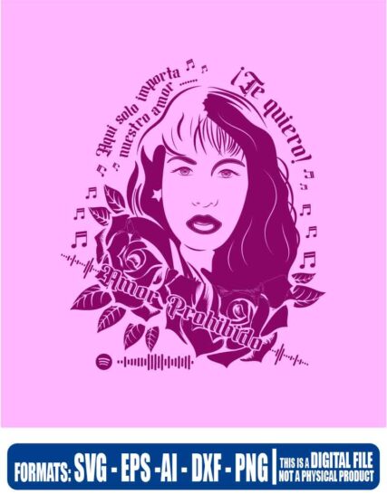Selene quintanilla amor prohibido, svg, cricut, eps, svg, pdf, png, file cut, t-shirt, file art, Multipurpose, svg, cut, dxf, eps, ai, cricut, silhouette, plotter, vinyl, decal, sticker, wall decor, tshirt, Cricut Cutting Machine, Scalable Vector Graphics