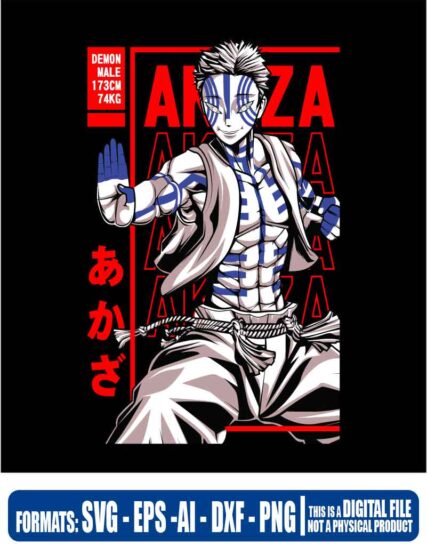 Demon slayer Akaza, anime, svg, cricut, eps, svg, pdf, png, file cut, t-shirt, file art, Multipurpose, svg, cut, dxf, eps, ai, cricut, silhouette, plotter, vinyl, decal, sticker, wall decor, tshirt, Cricut Cutting Machine, Scalable Vector Graphics