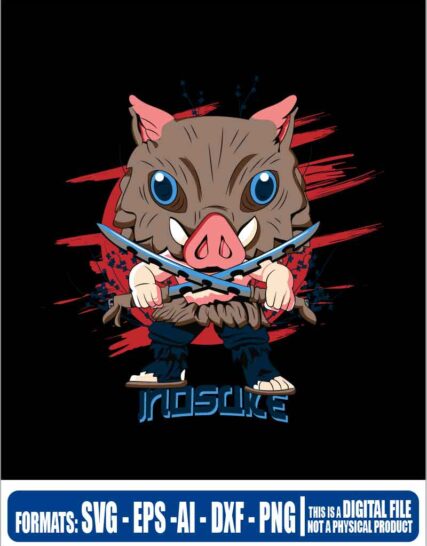 Demon slayer funko inosuke, svg, cricut, eps, svg, pdf, png, file cut, t-shirt, file art, Multipurpose, svg, cut, dxf, eps, ai, cricut, silhouette, plotter, vinyl, decal, sticker, wall decor, tshirt, Cricut Cutting Machine, Scalable Vector Graphics