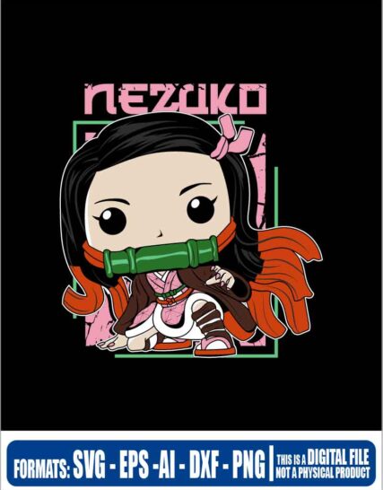 Demon slayer funko nezuko, svg, cricut, eps, svg, pdf, png, file cut, t-shirt, file art, Multipurpose, svg, cut, dxf, eps, ai, cricut, silhouette, plotter, vinyl, decal, sticker, wall decor, tshirt, Cricut Cutting Machine, Scalable Vector Graphics