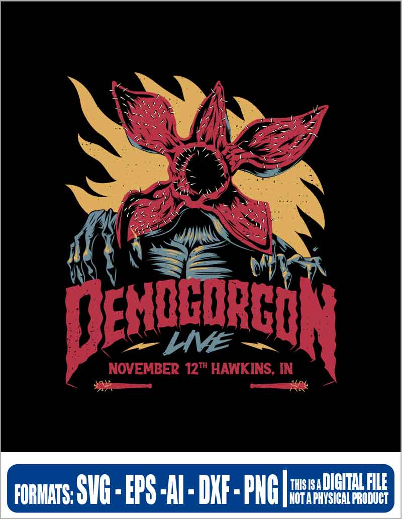 Stranger things demogorgon, svg, cricut, eps, svg, pdf, png, file cut, t-shirt, file art, Multipurpose, svg, cut, dxf, eps, ai, cricut, silhouette, plotter, vinyl, decal, sticker, wall decor, tshirt, Cricut Cutting Machine, Scalable Vector Graphics