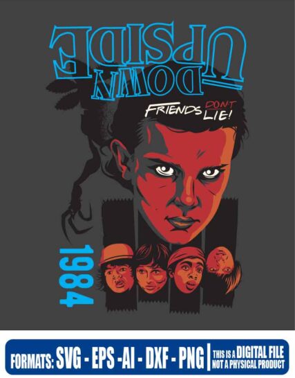 Stranger things friends dont lie demogorgon, Stranger things, monster stranger things, svg, cricut, eps, svg, pdf, png, file cut, t-shirt, file art, Multipurpose, svg, cut, dxf, eps, ai, cricut, silhouette, plotter, vinyl, decal, sticker, wall decor, tshirt, Cricut Cutting Machine, Scalable Vector Graphics