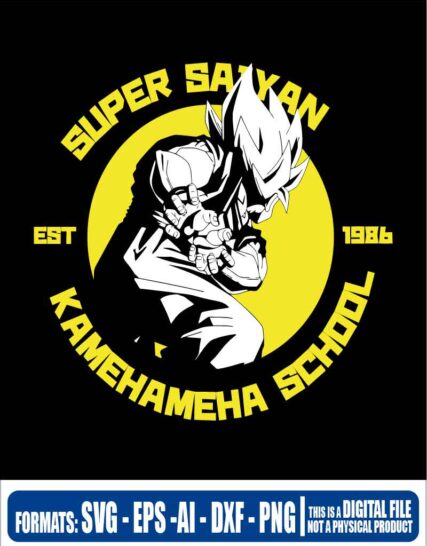 Dragon ball super sayayin kamehameha school, anime, svg, cricut, eps, svg, pdf, png, file cut, t-shirt, file art, Multipurpose, svg, cut, dxf, eps, ai, cricut, silhouette, plotter, vinyl, decal, sticker, wall decor, tshirt, Cricut Cutting Machine, Scalable Vector Graphics