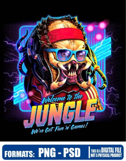Halloween, welcome to the jungle, predator, png, psd, High Resolution, PNG, clip art, sublimation, instant download, mug, High Resolution, printable, t-shirt shirt file art, print art