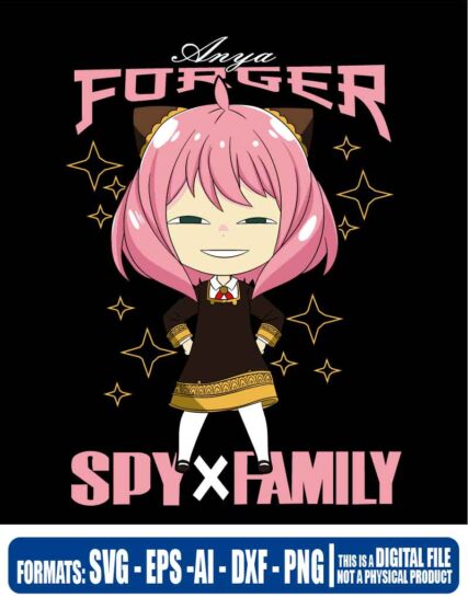 Spy x family anya forger, anime, svg, cricut, eps, svg, pdf, png, file cut, t-shirt, file art, Multipurpose, svg, cut, dxf, eps, ai, cricut, silhouette, plotter, vinyl, decal, sticker, wall decor, tshirt, Cricut Cutting Machine, Scalable Vector Graphics