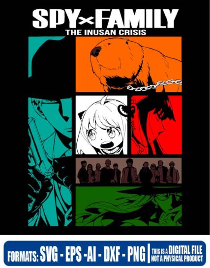 Spy x family the inusan crisis, anime, svg, cricut, eps, svg, pdf, png, file cut, t-shirt, file art, Multipurpose, svg, cut, dxf, eps, ai, cricut, silhouette, plotter, vinyl, decal, sticker, wall decor, tshirt, Cricut Cutting Machine, Scalable Vector Graphics