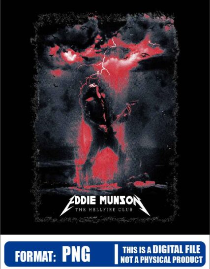 Stranger things eddie munzon the hellfire club editable, PNG, High Resolution, PNG, clip art, sublimation, instant download, High Resolution, printable, t-shirt shirt file art, print art, Scalable Graphics