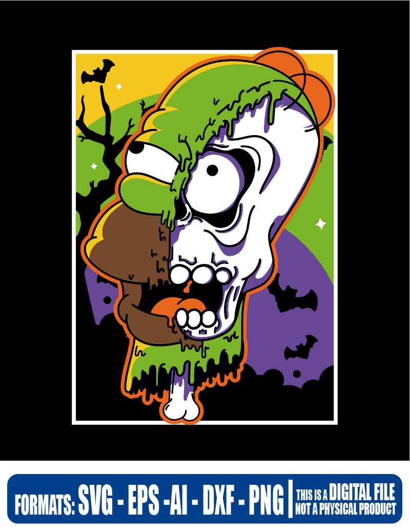 The simpson Halloween homer, The simpsons Halloween homero, bart, svg, cricut, eps, svg, pdf, png, file cut, t-shirt, file art, Multipurpose, svg, cut, dxf, eps, ai, cricut, silhouette, plotter, vinyl, decal, sticker, wall decor, tshirt, Cricut Cutting Machine, Scalable Vector Graphics