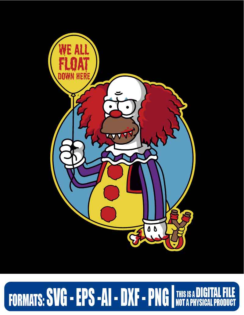 The simpson Halloween krusty it with balloon, The simpsons Halloween, it, svg, cricut, eps, svg, pdf, png, file cut, t-shirt, file art, Multipurpose, svg, cut, dxf, eps, ai, cricut, silhouette, plotter, vinyl, decal, sticker, wall decor, tshirt, Cricut Cutting Machine, Scalable Vector Graphics