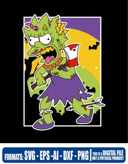 The simpson Halloween lisa, The simpsons Halloween, lisa, svg, cricut, eps, svg, pdf, png, file cut, t-shirt, file art, Multipurpose, svg, cut, dxf, eps, ai, cricut, silhouette, plotter, vinyl, decal, sticker, wall decor, tshirt, Cricut Cutting Machine, Scalable Vector Graphics