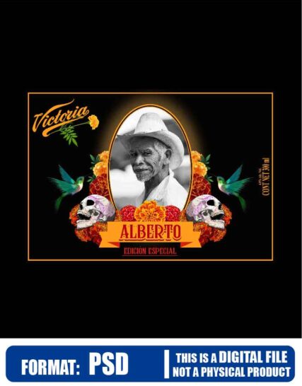 Caguamita victoria dia muertos mexico, layered and full editable PSD