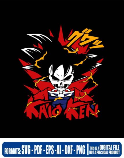 Dragon ball goku calavera kaio ken, svg, cricut, eps, svg, pdf, png, file cut, t-shirt, file art, Multipurpose, svg, cut, dxf, eps, ai, cricut, silhouette, plotter, vinyl, decal, sticker, wall decor, tshirt, Cricut Cutting Machine, Scalable Vector Graphics