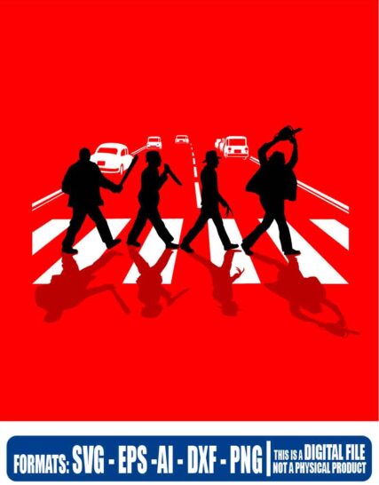 Halloween Abbey road killer red, svg, cricut, eps, svg, pdf, png, file cut, t-shirt, file art, Multipurpose, svg, cut, dxf, eps, ai, cricut, silhouette, plotter, vinyl, decal, sticker, wall decor, tshirt, Cricut Cutting Machine, Scalable Vector Graphics