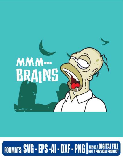 Halloween homer plants vs zombie brains  the simpsons, svg, cricut, eps, svg, pdf, png, file cut, t-shirt, file art, Multipurpose, svg, cut, dxf, eps, ai, cricut, silhouette, plotter, vinyl, decal, sticker, wall decor, tshirt, Cricut Cutting Machine, Scalable Vector Graphics